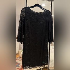 Laundry black 3/4 sleeve lace dress